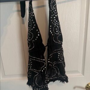 Black Urban Outfitters Halter Top with Silver Studs